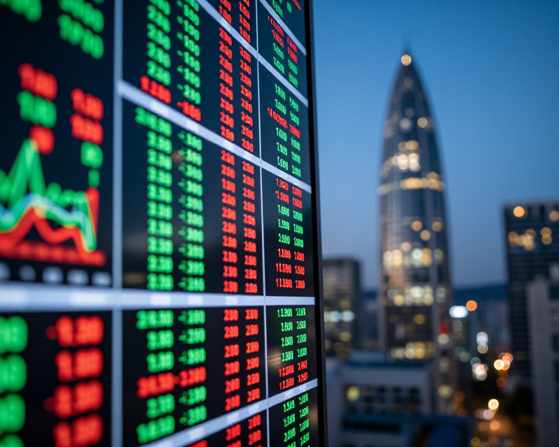Stock Market Display in Seoul
