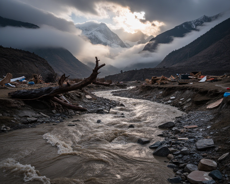 Nepal Flood Scene