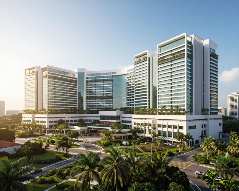 Modern Hospital Complex in Singapore