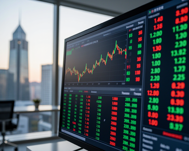 Stock Market Display in Seoul