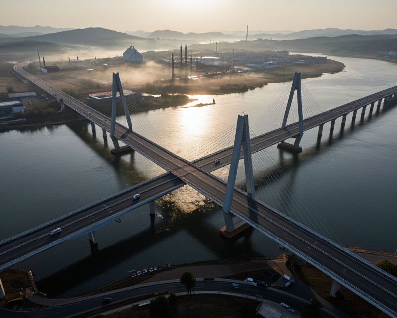 New Yalu River Bridge at Dawn